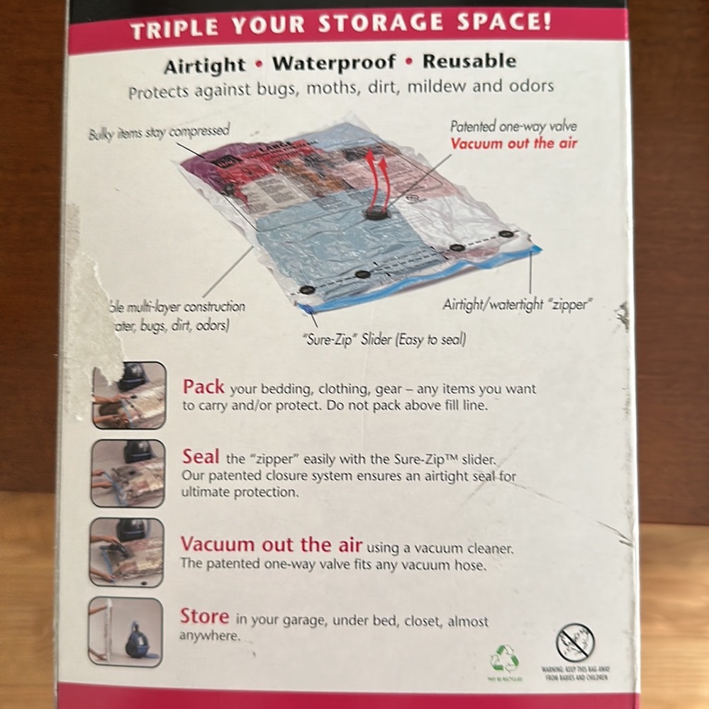 3 large vacuum seal bags